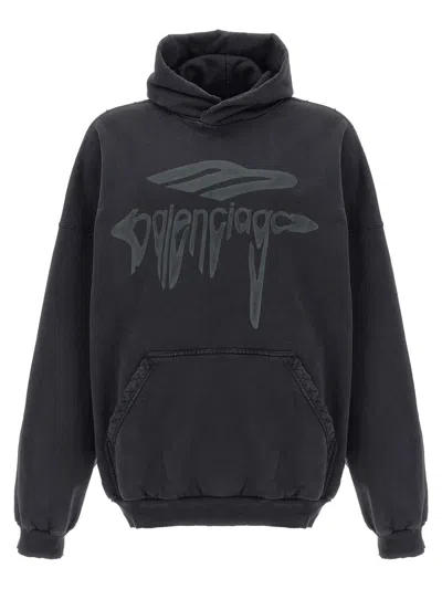 Balenciaga '3b Liquefied' Hoodie In Black