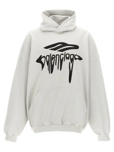 Balenciaga 3b Liquefied Hoodie In Dirtywhiteblack