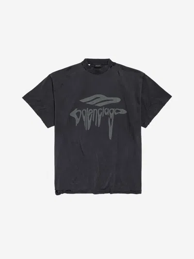 Balenciaga 3b Liquefied T-shirt In Black