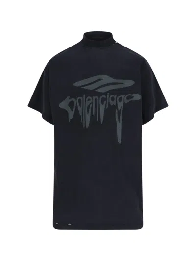 BALENCIAGA BALENCIAGA "3B LIQUEFIED" T-SHIRT – BLACK