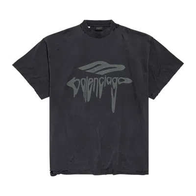 Pre-owned Balenciaga 3b Liquefied T-shirt 'faded Black/anthracite' | Women's Size 2