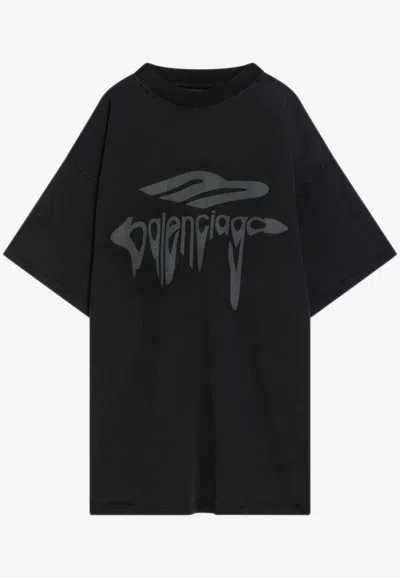 BALENCIAGA 3B LIQUIFIED CREWNECK T-SHIRT