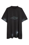 Balenciaga 3b Sport Icon Oversize Graphic T-shirt In 1083 Faded Black
