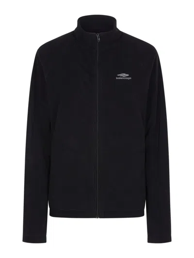 Balenciaga 3b Sport Icon Zip-up Jacket In Black