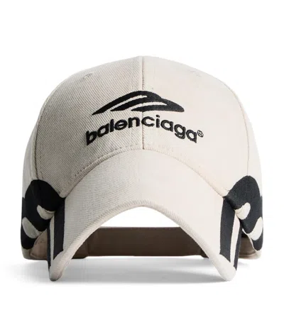 Balenciaga 3b Sports Icon Baseball Cap In White