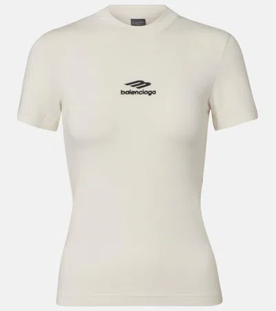 Balenciaga 3b Sports Icon Cotton-blend Jersey T-shirt In Neutral