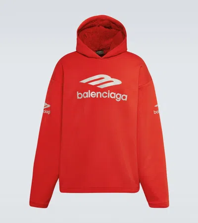 Balenciaga 3b Sports Icon Water Repellent Hoodie In Red