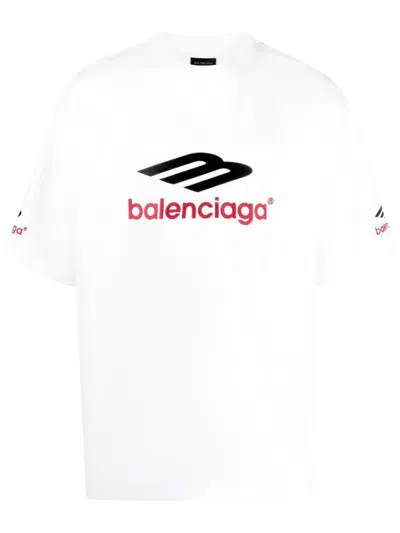 Balenciaga T-shirt Mit Logo-stickerei In White