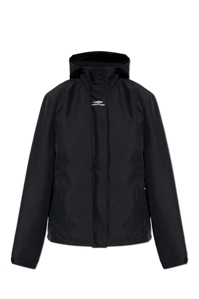 Balenciaga 3b Sports Icon Embroidered Parka In Black