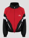 Balenciaga Off-shoulder Cotton Blend Track Jacket In Black