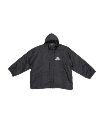 Balenciaga 3b Sports Icon Oversized Windbreaker In Black