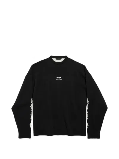 Balenciaga 3b Sports Icon Ski Crewneck In Black