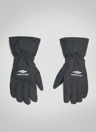 Balenciaga 3b Sports Icon Ski Gloves In Black