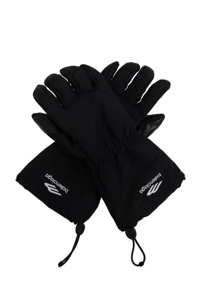 Balenciaga 3b Sports Icon Ski Gloves In Black