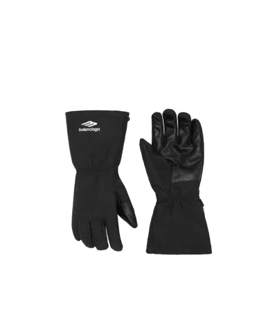 Balenciaga 3b Sports Icon Ski Gloves In Black