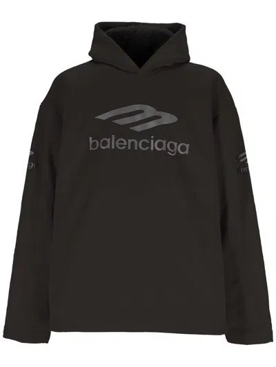 Balenciaga 3b Sports Icon Water Repellent Hoodie In Black