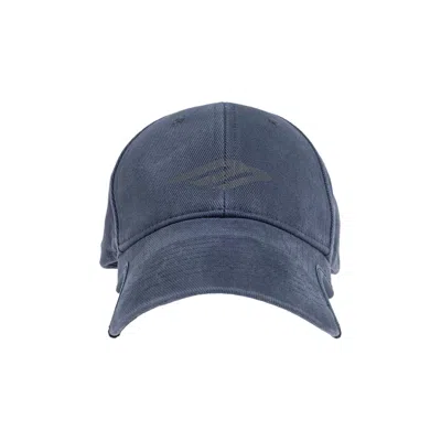 Pre-owned Balenciaga 3b Stencil Cap 'washed Blue' | Men's Size L