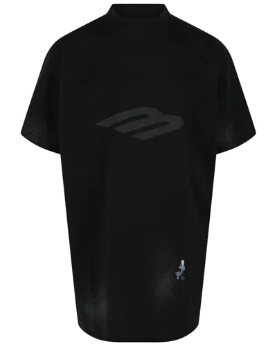Balenciaga 3b Stencil Vintage T-shirt In Transparent