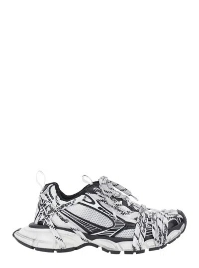 Balenciaga 3xl Extreme Laces Grey Sneakers With Logo Lettering On The Laces And Worn Effect In Tech Fabric Man In Multi