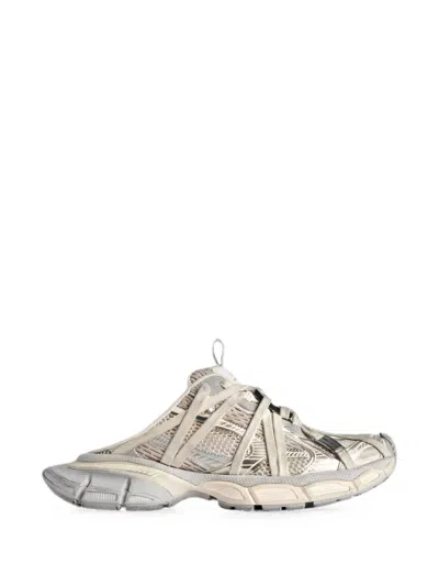 Balenciaga 3xl Extreme Laces Mules In Eggshell In Transparent