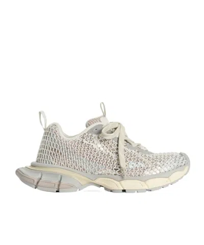 Balenciaga 3xl Fishing Net Sneakers In Eggshell
