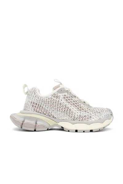 Balenciaga 3xl Fishnet Sneaker In 9191 Eggshell/crysta