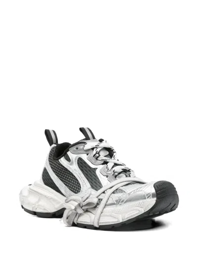 Balenciaga Women Multicolor Mesh And Rubber 3xl Gradient Sneakers In Silver