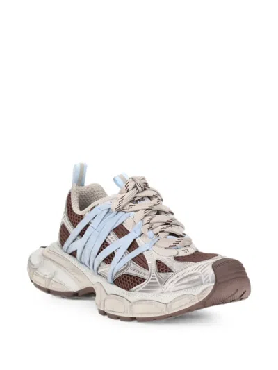 Balenciaga Brown And Beige And Blue 3xl Interlace Sneakers In Multi