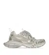 Balenciaga Men '3xl' Grey Low Top Sneakers With Logo Detail In Tech Fabric Man In Pink