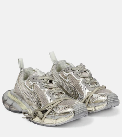 Balenciaga Low Top Sneakers Mesh Upper In Gray