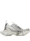 Balenciaga Low Top Mesh Panel Sneakers In White