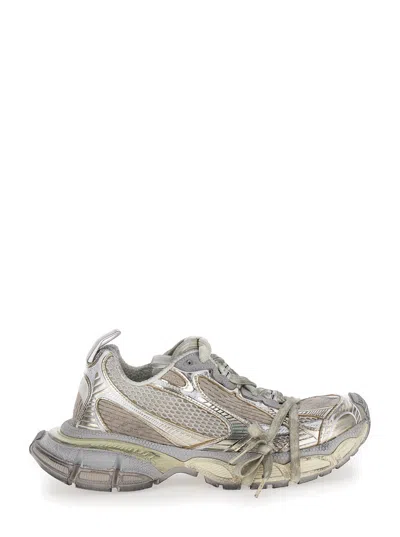 BALENCIAGA BALENCIAGA '3XL' METALLIC LOW TOP SNEAKERS WITH LOGO DETAIL IN TECH FABRIC WOMAN