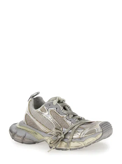 Balenciaga 3xl Metallic Low-top Sneaker With Logo Detail In Tech Fabric In Multi