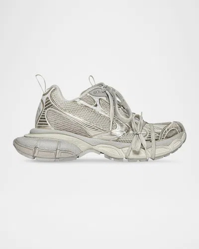 BALENCIAGA 3XL METALLIC MESH LACE TRAINER SNEAKERS