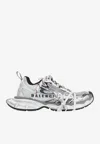 Balenciaga 3xl Split Logo Nylon And Mesh Sneakers In White
