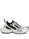 Balenciaga 3xl White Low Top Sneakers With Logo Detail In Tech Fabric Man In Silver