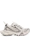 Balenciaga Silver Lace Up Sneakers In Off White