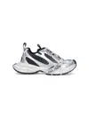 Balenciaga 3xl White Low Top Sneakers With Logo Detail In Tech Fabric Man In Gray