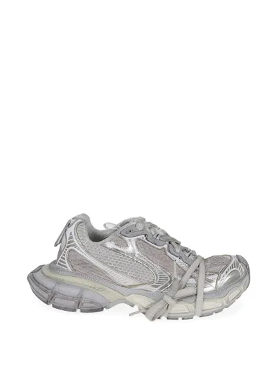 Balenciaga Chunky Sole Mesh Panels Reflective Accents Sneakers In Metallic