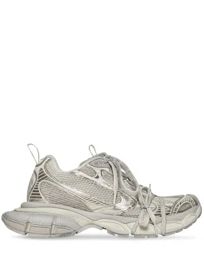 Balenciaga Eggshell Polyurethane Sneakers In Silver