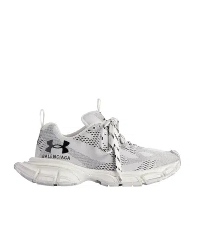 Balenciaga Men's Under Armour 3xl Knit Sneaker In White/black In Grey