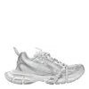 Balenciaga Worn-out Effect 3xl Mesh Sneakers Shoes In White/silver