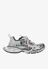 Balenciaga 3xl Split Logo Nylon And Mesh Sneakers In Gray
