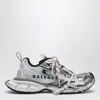 Balenciaga 3xl Split Logo Nylon And Mesh Sneakers In Gray