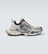 Balenciaga 3xl Split Logo Nylon And Mesh Sneakers In Gray