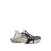 Balenciaga 3xl Split Logo Nylon And Mesh Sneakers In Silver