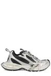 Balenciaga 3xl White Low Top Sneakers With Logo Detail In Tech Fabric Man In Silver