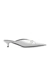 Balenciaga 40mm Pointed-toe Leather Mules In White