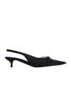 Balenciaga 40mm Slingback Leather Pumps In Black