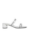 Balenciaga Logo-print Leather Sandals In White/black